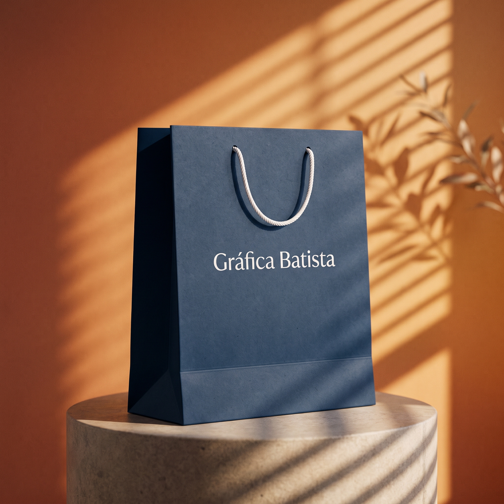 Kit 500 sacolas personalizadas azul marinho Gráfica Batista